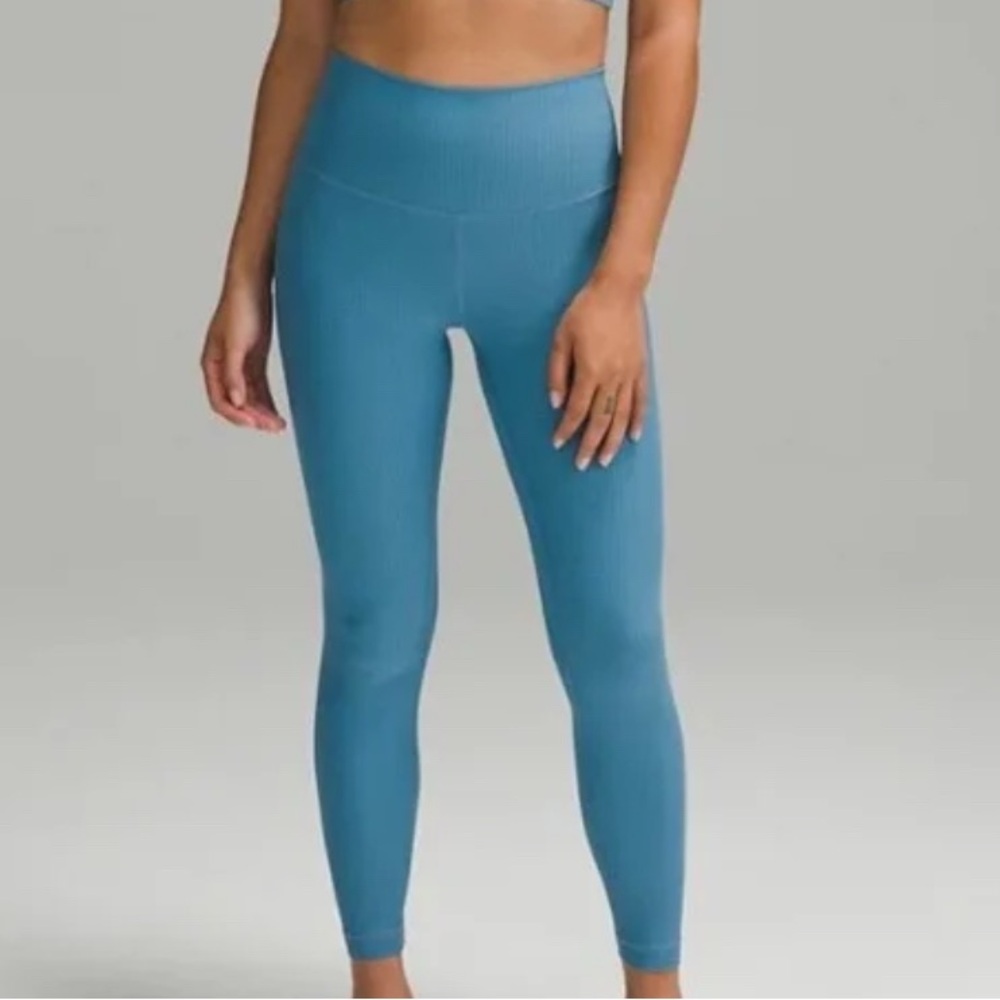NWT Lululemon Grid Texture Utility  Blue High-Waisted Leggings